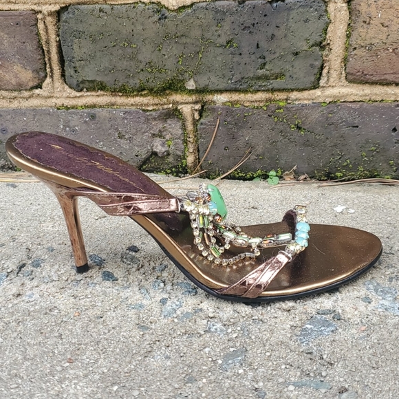 RELISTED Beverly Feldman jeweled be a queen heels - Picture 3 of 8